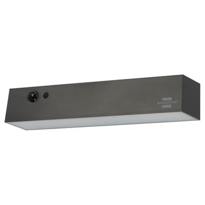 Brennenstuhl Faro solare a LED SOL 1000 Cubus, lampada da parete a LED per esterni con rilevatore di movimento (IP54, 1000lm, 4 diverse modalità di illuminazione, sensore crepuscolare, incl. batteria