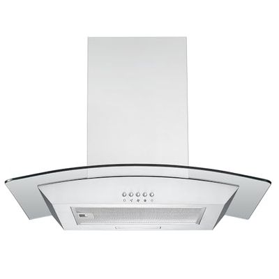 Respekta Campana extractora/Campana de pared de 60 cm/Cubierta de acero inoxidable con pantalla de cristal/Función de extracción y recirculación / CH0160IXB / B / 58 – 62 dB