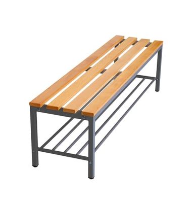 furni24 Panca per spogliatoi, 200 x 42 x 40 cm, per spogliatoi, spogliatoi, panca sportiva, panca con vero legno per palestra (antracite, 150 cm con griglia per scarpe)