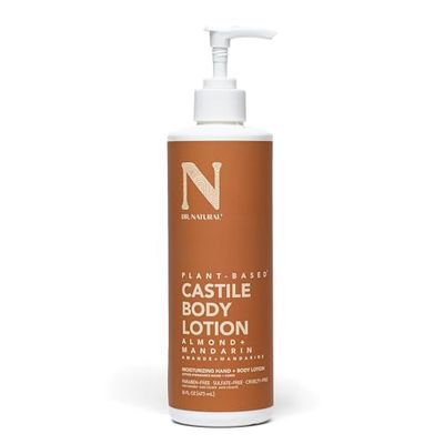 Dr. Natural Castile Body Lotion - Non-Greasy Body Cream with Shea Butter - Gentle and Soothing Lotion for Women and Men - Almond and Mandarin - 473 ml