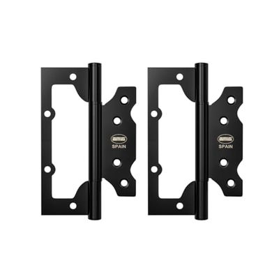 Amig - Pack of 2 Hinges | 100 x 63.5 x 2.5 mm | Recommended for Use on Doors | Smooth and Silent Opening and Closing | Matte Black Stainless Steel | Includes Screws