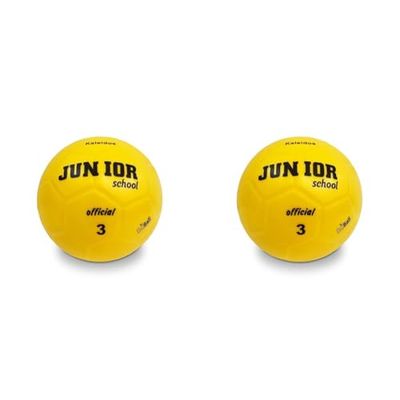 Mondo Sport - Pallone da football JUNIOR 3 - misura 3 Primi Calci - 300 g - colore giallo - 01520 (Confezione da 2)
