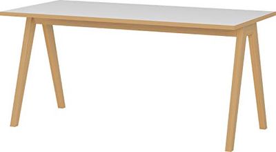 Germania Bureau 4173-513 GW-Helsinki, en Blanc/Chêne-Navarra repro, du Design scandinave, 160 x 75 x 80 cm (lxhxp)