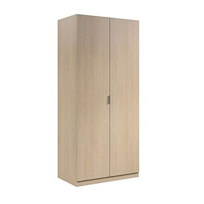 Habitdesign Guarda-roupa de 2 portas, armário quarto, quarto, modelo Low Cost, acabamento em cor de carvalho, medidas: 81 cm (largura) x 180 cm (altura) x 52 cm (fundo)