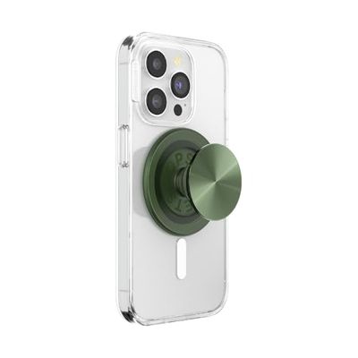 PopSockets: PopGrip Round for MagSafe – Anello adattatore per MagSafe incluso – Espandibile supporto e impugnatura per telefono con parte superiore intercambiabile per smartphone e custodie – Alum