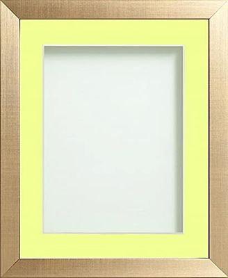 Frame Company Simpson Range Gold 16x12 inch Frame With Lemon Bon Bon Mount for 13x9 inch *Choice of Sizes* Fitted with Real Glass