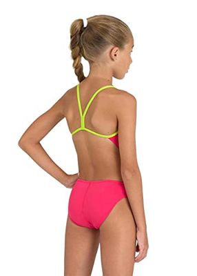 ARENA G Team Traje de baño Challenge Girl'S Swimsuit Solid, Boys, Rosa, 12-13 Years