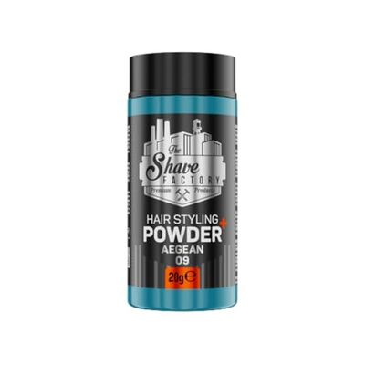 The Shave Factory Ultra Hold Hair Styling Powder Aegean 20g – Strong Hold & Volume – Matte Finish – Texturizing Hair Powder – Long-Lasting Hold – Scented with Bergamot, Vanilla & Woody Notes