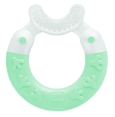 MAM Mordedor, a partir de 3 Meses, Alivio Instantáneo a la Dentición, Limpia los Primeros Dientes, Ligero y Fácil de Agarrar, Fácil de Limpiar, Azul, Pack de 1