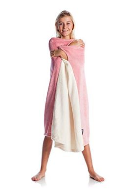 Kanguru - Coperta pile indossabile, felpa hoodie oversize, soffice plaid copre fronte e retro, permette di camminare ed usare le braccia, 80x90 cm, poncho, Felpona bambina xxl , regali natale