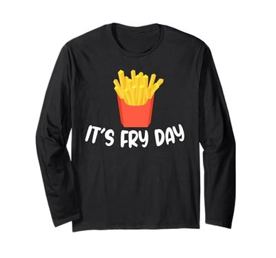 È Fry Day Divertente patatine fritte amante gioco di parole Maglia a Manica