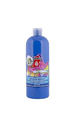 JOLLY Tempera Kids Mix Vernice, liquido 1L Bottiglia blu oltremare, colori brillanti e opachi, non diluiti o verniciabili con acqua, applicabile su tutti i materiali