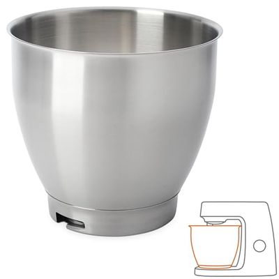 Kenwood Mixing Bowl, Stainless Steel Bowl Chef Elite Food Processor Accessories 6,7 Liter Silver