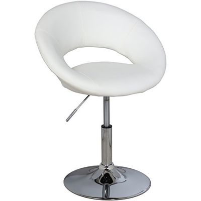 DONREGALOWEB - Sillón de Metal con Asiento en Color Cromado y Blanco