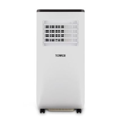 TOWER T668013 3-in-1 Portable 5000 BTU Air Conditioner, Dehumidifier and Cooling Fan, LED Display, 2 Speed Settings, 24 Hour Timer, Remote Control, White