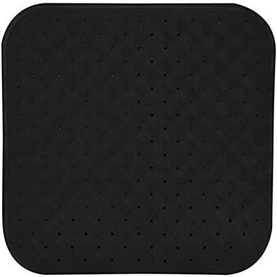 MSV Premium Shower Mat Bath Mat Bath Mat Antibacterial Non-Slip with Suction Cups – Black – Smells of Roses – Approx. 54 x 54 cm – Washable at 60 °C