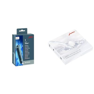 Jura 24233 Claris Smart+ filterpatroon set van 3 grijs & Jura 24115 Accessoireset Voor Melksysteem HP1 Transparant