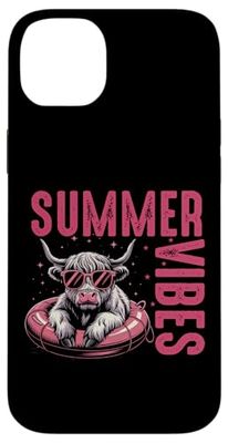 Summer Vibes Cool Cow Lunettes de soleil piscine Coque pour iPhone 14 Plus