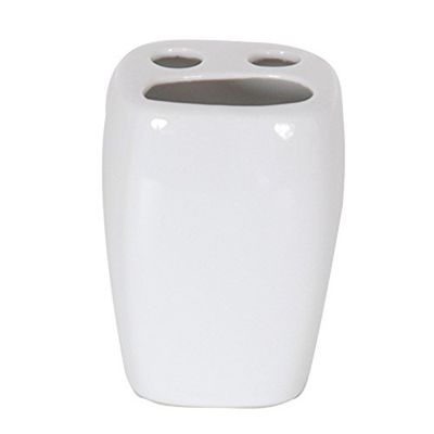 MSV Ceramic Tooth Brush Holder, White
