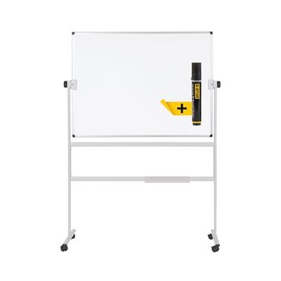 Bi-Office Lavagna girevole magnetica, 105x75cm, superficie smaltata a doppio lato, struttura in acciaio