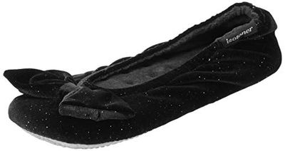 Isotoner - Zapatillas de estar por casa para mujer Negro Negro Small (Women's Size 5-6)