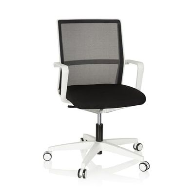 hjh OFFICE 608905 bureaustoel Move-TEC NET 3D stof/net wit/zwart draaistoel voor dynamisch en gezond zitten