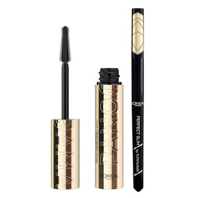L'Oréal Paris Lote Máscara de Pestañas Panorama (Negro) + Perfilador de ojos Perfect Slim (Negro Intenso)