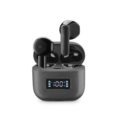 cellularline TONE Auricolari TWS Bluetooth A Capsula con ENC (Environmental Noise Cancelling), 4 Microfoni, Display LED, Total Play Time 20 Ore, Nero