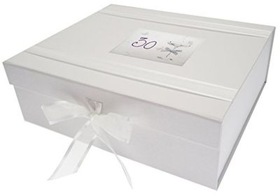 WHITE COTTON CARDS C30A4 30th Birthday, Large Keepsake, Coupé Glass, Wood, White, 27.2x32x11 cm