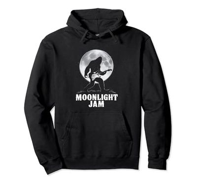 Moonlight Jam con Bigfoot tocando la guitarra bajo la luna Sudadera con Capucha