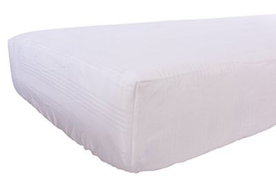 Soffim Cotone Fasciato Coprimaterasso a Cappuccio con Elastici, 100% Cotone, Bianco, 165x200x20 cm