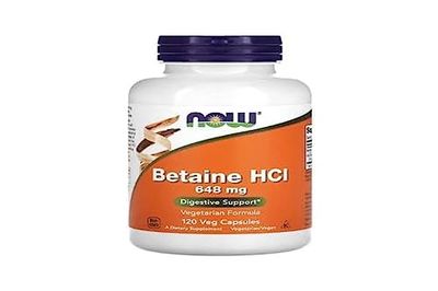 Now Foods, Betaine HCl, 648 mg, 120 cápsulas veganas