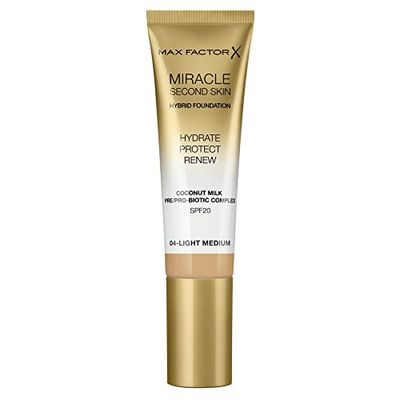 Max Factor Miracle Touch Second Skin Base de maquilhagem, tom 04, 30 ml