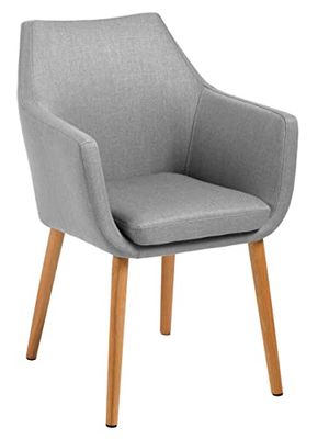 AC Design Furniture 60350 Armstol, Metall^Fuskläder, Grå, B: 58 x T:58 x H: 84 cm