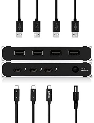 CalDigit Thunderbolt 4 Element Hub - Universal Multi-Port Hub, 4X Thunderbolt 4/USB4 Ports, 4X USB 3.2 Gen2 10Gb/s Ports, Single display up to 8K or Dual 4K 60Hz Displays, 60W