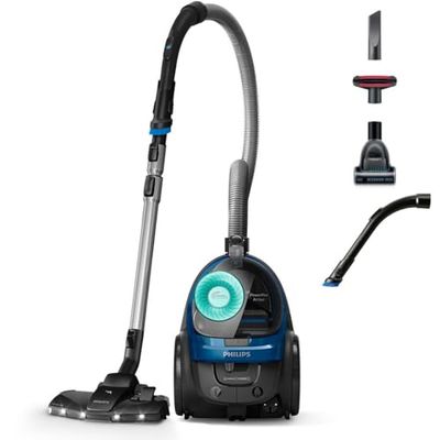 Philips 5000 Series Aspirateur sans Sac - Moteur De 900 W; Technologie PowerCyclone 7; Filtre Antiallergique H13 ; Buse TriActive LED, Compact Et Léger (FC9557/09), Bleu