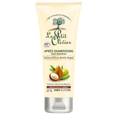 LE PETIT OLIVIER - Après-Shampooing Crème Soin Nutrition - Huiles D'Olive, Karité & Argan - Nourrit, Répare & Protège - Cheveux Secs & Abîmés - Sans Silicone Sans Sulfate - Fabriqué en France - 200 ml