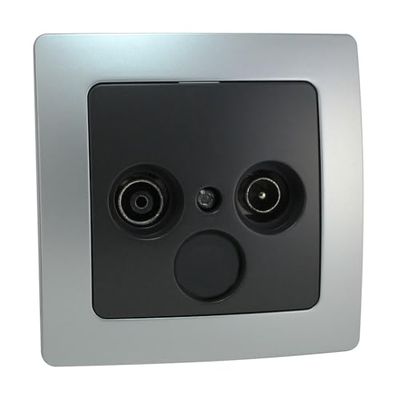 Inbyggd bas för TV- och radioantenn, silverfärgad, kompatibel med olika installationer och optimerar signalmottagning.