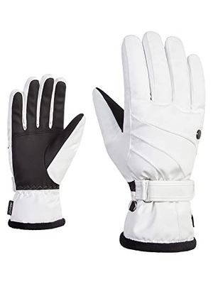 Ziener KASA - Guanti da sci da donna, per sport invernali, extra caldi, traspiranti, G-Loft, colore bianco, 8,5