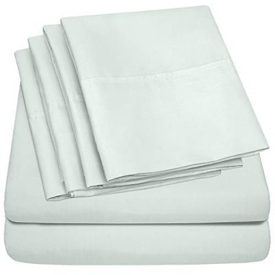 Sweet Home Collection Parure de lit 6 pièces en Microfibre brossée Fine 1500 avec Poches Profondes – 2 taies d'oreiller supplémentaires, très Grand lit, Menthe (Lot de 1)