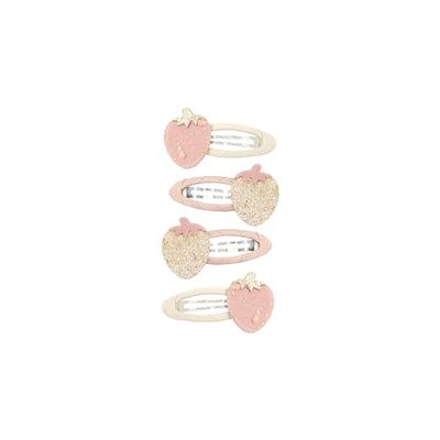 Strawberry Hair Clip Set Ebba Macaroon/Gold Rush