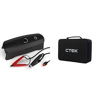 CTEK CS FREE, 12 V Power Bank, Caricatore Portatile 4-In-1, Caricabatterie Solare & 40-468 Bag-Trasporta e Conserva il Tuo CS Free in Modo Sicuro e Protetto, Nero