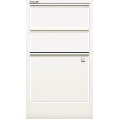 Bisley Home Filer, 2 tiroirs universels, 1 tiroir HR, métal, 696 Blanc signalisation, 40 x 41,3 x 67,2 cm