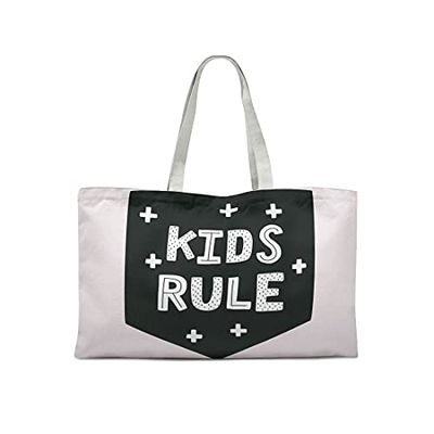 Bonamaison Printed Tote Bag, Reusable Grocery Bag, Shopping Bag, Machine Washable, Foldable, Canvas Cloth Bag with Handles, 47x42 cm