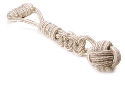 Record - Gioco per Cani in Cotone Naturale. Tirante per Cani Resistente e Perfetto per Tiro alla Fune e Riporto. Stimola la masticazione favorendo la pulizia dei denti |Tirante con palla, 38 cm
