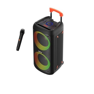 Celly, Boîtier Bluetooth Portable avec Microphone sans Fil et Effets Lumineux, Technologie True Wireless stéréo pour fêtes et événements, Facile à Transporter, Puissance de 40 W