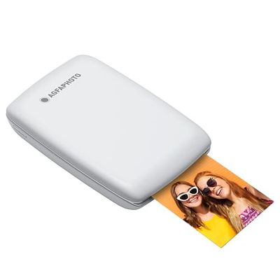 AGFA Photo Mini P.2 - Impresora fotográfica instantánea portátil Zink - Impresión rápida y Sencilla - Impresora fotográfica portátil de 75 x 50 mm sin Tinta para Smartphones y Tablets - Blanco