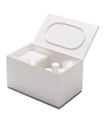 Yamazaki 2427 VEIL Organizador de casa de banho, branco, resina ABS/lastómero, minimalista, 16 x 10 x 9 cm