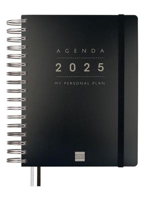 Finocam - Agenda Tempus 16 Mesi 2024 2025 Settimana Vista Verticale Settembre 2024 - Dicembre 2025 (16 mesi) Nero Spagnolo