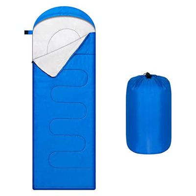 OBTANIM Camping Slaapzakken Draagbare Waterdichte Slaapzak voor Volwassenen Kinderen 4 Seizoenen Winter, Herfst, Lente, Zomer Backpacken Wandelen Camping Bergbeklimmen Indoor Outdoor Gebruik (Blauw)